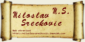 Miloslav Srećković vizit kartica